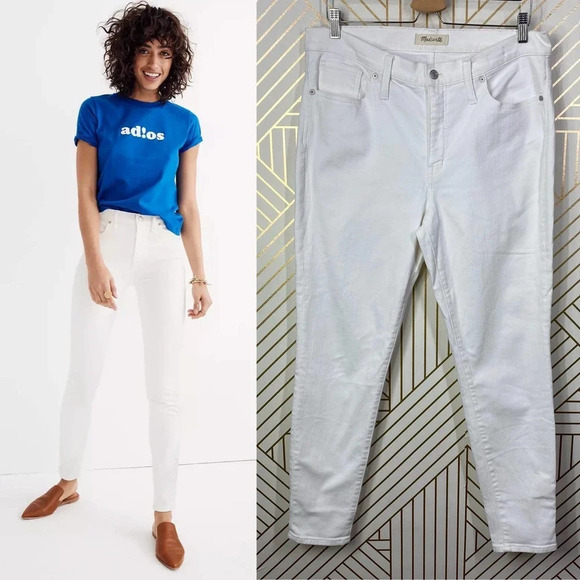 Madewell Denim - Madewell 9" High-Rise Skinny Jeans Pure White‎